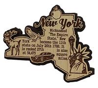 Printtoo USA New York State Map Cadeau en Bois Aimant d'aimant de Souvenir