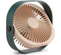 PrintWorks Ventilateur de table sans fil Fantastic de couleur verte, H : 20 cm, 3 vitesses, rotatif à 360 °, port micro USB
