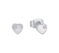 Prinzessin Lillifee Boucles d'oreilles en acier inoxydable pour filles Boucles d'oreilles pour enfants, avec zirconium synthétisé, 0,5 cm, argent, cœur, Livré dans une boîte cadeau de bijoux, 2034010