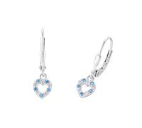Prinzessin Lillifee Boucles d'oreilles en argent 925 pour enfants, avec zirconium synthétisé, 2,1 cm, argent, cœur, Livré en boîte cadeau, 2036434