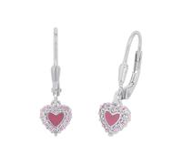 Prinzessin Lillifee boucles d'oreilles en argent 925 pour enfants, avec zirconium synthétisé, 2,1 cm, argent, cœur, Livré dans une boîte cadeau, 2036257