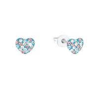 Prinzessin Lillifee Boucles d'oreilles en argent 925 Sterling pour enfants, avec Preciosa, 0,6 cm, argent, coeur, Livré en boîte cadeau, 2036427