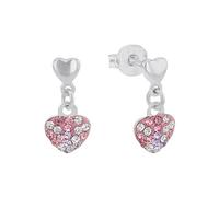 Prinzessin Lillifee Boucles d'oreilles en argent 925 sterling pour enfants, avec Preciosa, 1,2 cm, argent, coeur, Livré en boîte cadeau, 2013169