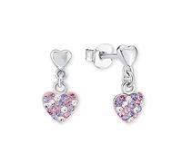 Prinzessin Lillifee Boucles d'oreilles en argent 925 sterling pour enfants, avec Preciosa, 1,2 cm, argent, coeur, Livré en boîte cadeau, 2013169