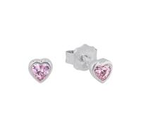 Prinzessin Lillifee Boucles d'oreilles en argent 925 Sterling pour enfants, avec zirconium synthétisé, 0,4 cm, argent, coeur, Livré dans une boîte cadeau, 2021046