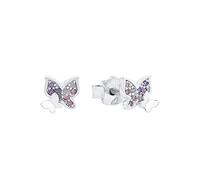Prinzessin Lillifee Boucles d'oreilles en argent 925 Sterling pour enfants, avec zirconium synthétisé, 0,6 cm, argent, papillon, Livré en boîte cadeau, 2021063
