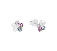 Prinzessin Lillifee Boucles d'oreilles en argent 925 Sterling pour enfants, avec zirconium synthétisé, 0,8 cm, multicolore, fleur, Livré dans une boîte cadeau, 2027898