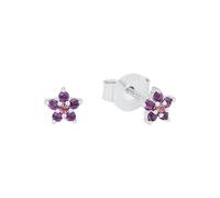 Prinzessin Lillifee Boucles d'oreilles en argent 925 Sterling pour enfants, avec zirconium synthétisé, 0,5 cm, violet, étoile, Livré en boîte cadeau, 2021109