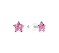 Prinzessin Lillifee Boucles d'oreilles en argent 925 Sterling pour enfants, avec Preciosa, 0,6 cm, argent, étoile, Livré en boîte cadeau, 2036428