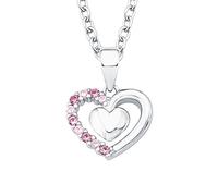 Prinzessin Lillifee Collier avec pendentif en argent 925 Sterling pour enfants, avec zirconium synthétiques, 35+3 cm, argent, coeur, Livré en boîte cadeau, 2017951