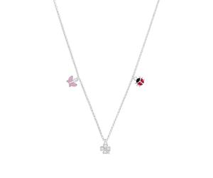 Prinzessin Lillifee Collier en argent 925 sterling pour filles, Bijoux de cou pour enfants, en partie avec pierre précieuse, 35+3 cm, Cadeau pour fille et petite-fille, Livré dans une boîte à bijoux