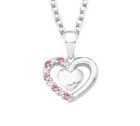Prinzessin Lillifee Collier avec pendentif en argent 925 Sterling pour enfants, avec zirconium synthétiques, 35+3 cm, argent, coeur, Livré en boîte cadeau, 2017951