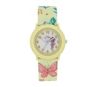 Prinzessin Lillifee Montre Fille Enfant Quartz Analogique, avec Bracelet Textile, Jaune, 3 bar Etanchéité, Livrée dans une boîte cadeau Montres, 2037729