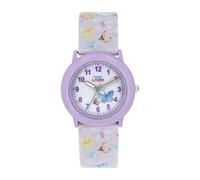 Prinzessin Lillifee Montre Fille Enfant Quartz Analogique, avec Bracelet Textile, Violet, 3 Bar d'étanchéité, Livrée dans Une boîte Cadeau Montres, 2037731