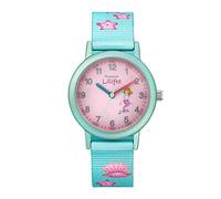 Prinzessin Lillifee Montre fille Montre à quartz analogique, avec bracelet textile, turquoise, 3 bar résistant à l'eau, Livrée dans une boîte cadeau de montres, 2031754