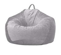 PRIOKNIKO Bean Bag Paresseux Canapé Sac De Haricot Tissu Couverture Tatami Tapis Court Agrafe Canapé Sac De Rangement sans Doublure L:90X110Cm Gris (Pas De Remplissage)