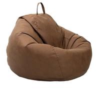 PRIOKNIKO Bean Bag Tissu Unique Imperméable Canapé Pouf Sac Tatami Tapis Paresseux Canapé sans Doublure XL:100 * 120Cm Brun (Pas De Remplissage)