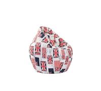 PRIOKNIKO Fauteuils Poire Bean Bag Canapé Salon Casual Impression Paresseux Canapé Tatami Tapis sans Doublure 90 * 100Cm Blanc (Pas De Remplissage)