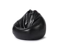 PRIOKNIKO Fauteuils Poire Goutte d'eau Haricot Sac Paresseux Housse De Canapé en Cuir Housse De Canapé Simple Chambre Veste De Sable sans Doublure 100X120Cm Noir (Pas De Remplissage)