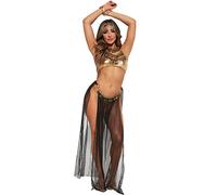 PRIOKNIKO Foulard Hula Hip Sexy Sexy Lingerie Femme's Sequin Belly Dance Long Jirt Top,Or,M