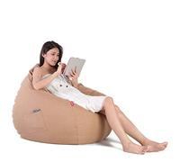 PRIOKNIKO Poufs Lazy Canapés Sacs De Fèves Unique Dossier Chaises Tatami Tapis De Fèves Sacs Chaises sans Doublure M-80 * 90Cm Brun (Pas De Remplissage)