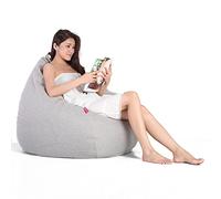 PRIOKNIKO Poufs Lazy Canapés Sacs De Haricots Unique Dossier Chaises Tatami Tapis Sacs De Fèves Chaises sans Doublure Xxl-100 * 125Cm Gris (Pas De Remplissage)