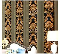 Prior.choice Rouleau de papier peint non tissé texturé texturé en relief pour chambre à coucher et salon Noir 9,5 x 0,53 m