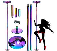PRIOR FITNESS Barre Pole Dance de 45 mm pour entraînement de Club, fête, pub, Maison (Arc-en-Ciel)
