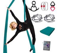 PRIOR FITNESS Ensemble de soie aérienne professionnelle en tissu épais à faible élasticité de 9/15/10 m avec guide du matériel (français non garanti), kit de démarrage de yoga pour la maison, hamac de