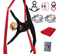 PRIOR FITNESS Ensemble de soie aérienne professionnelle en tissu épais à faible élasticité de 9/15/10 m avec guide du matériel (français non garanti), kit de démarrage de yoga pour la maison, hamac de