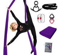 PRIOR FITNESS Kit de démarrage en soie aérienne avec matériel et guide pour tous les niveaux de pratique du yoga aérien et vol acrobatique pour adultes