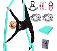 PRIOR FITNESS Kit de démarrage en soie aérienne de 9 m avec matériel et guide pour tous les niveaux de pratique du yoga aérien et vol acrobatique pour adultes