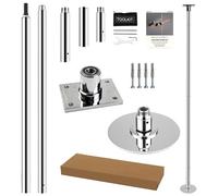 Prior Fitness Permanent Fixed Dance Pole Kit, Professional 45mm Spinning & Static Dancing Pole Heavy-Duty Steel Pole Dance for Home, Adjustable Height Excellent for Home Exercise Studio Club Gym