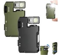 Priormer Lot de 2 mini lampes de poche EDC G5 400 lumens, super lumineuses, 3 modes d'éclairage EDC, rotation à 180 °, double lumière IP68, étanche, magnétique pour extérieur