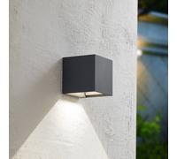 Prios Applique solaire LED Lius, hauteur 15 cm, détecteur de mouvement Lius PRIOS, noir, Aluminium, Moderne