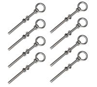 PRIOstahl 639_8 Lot de 8 boulons à œil en acier inoxydable V4A M6 x 80