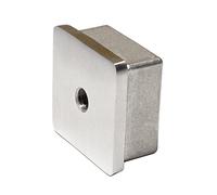 PRIOstahl Bouchon de tube carré pour tube carré 40 x 40 x 2 mm x 1 pièce plate avec filetage M8 pour tube carré comme embout, cache de tuyau, construction de rampes en acier inoxydable V2A