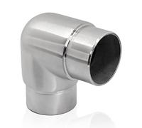 PRIOstahl Coude rond - Raccord de tuyau - Raccord d'angle rond à 90° - 1 pièce - Diamètre 42,4 mm - Pour tubes ronds, main courante - À emboîter - Construction de garde-corps - Inoxydable V2A