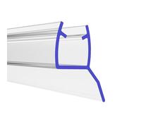 PRIOstahl Joint de douche avec lèvre en caoutchouc - 1 joint de porte de douche transparent pour épaisseur de verre : 6 mm - Longueur : 2 m - Déflecteur d'eau pour portes de douche, portes en verre,