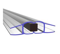 PRIOstahl Joint de douche avec profil d'étanchéité magnétique - 1 paire de joints magnétiques 180° pour épaisseur de verre : 8 mm, longueur : 2 m, déflecteur d'eau pour porte de douche, porte en