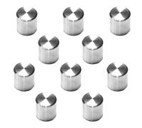 Priostahl Lot de 10 bouchons plats pour barre ronde - 10 mm x 10 bouchons plats pour main courante en bois balustrade d'escalier balustrade d'escalier Balcon en acier inoxydable V2A