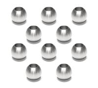 PRIOstahl Lot de 10 boules décoratives avec trou traversant - En acier inoxydable V2A - Pour tige de 12 mm - Pour barre de remplissage de balcon, terrasse, balustrade - Bâtons de décoration