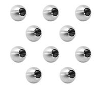 PRIOstahl Lot de 10 boules décoratives en acier inoxydable V2A - Diamètre : 20 mm - Avec trou borgne de 10 mm - Pour balustrade - Barre ronde de remplissage - Balcon - Escalier - Poteaux