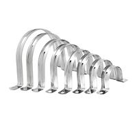 PRIOstahl Lot de 10 colliers de serrage pour fixation de tuyaux, guide-câbles en U, colliers de serrage pour tuyaux, demi-coque, en acier inoxydable V2A, taille : 70 x 70 mm