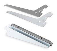 PRIOstahl® Lot de 10 supports d'étagère - 250 mm blanc 1 rang Système d'étagères pour rail mural