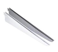 PRIOstahl® Lot de 10 supports d'étagère pour rail mural 1 rang/2 rangs Blanc/argent Système d'étagères métalliques