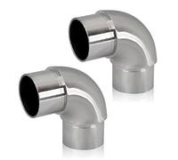 PRIOstahl Lot de 2 coudes arrondis à emboîter - Diamètre 42,4 mm - Pour tubes ronds, main courante - En acier inoxydable V2A