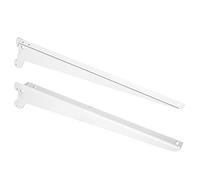 PRIOStahl Lot de 2 supports d'étagère pour rails muraux - 280 mm - Couleur : blanc pour rails, étagères, mur, en acier massif