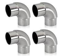 PRIOstahl Lot de 4 coudes arrondis à emboîter - Diamètre 42,4 mm - Pour tubes ronds, main courante - En acier inoxydable V2A