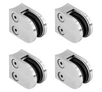 PRIOstahl Lot de 4 pinces à verre - 35 x 29 x 18 mm - Raccord : 42,4 mm pour verre de 4 mm - Rampe d'escalier en acier inoxydable V2A